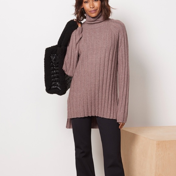 Sanctuary Sweaters - Sanctuary Ribbed Turtleneck Sweater Tunic Length